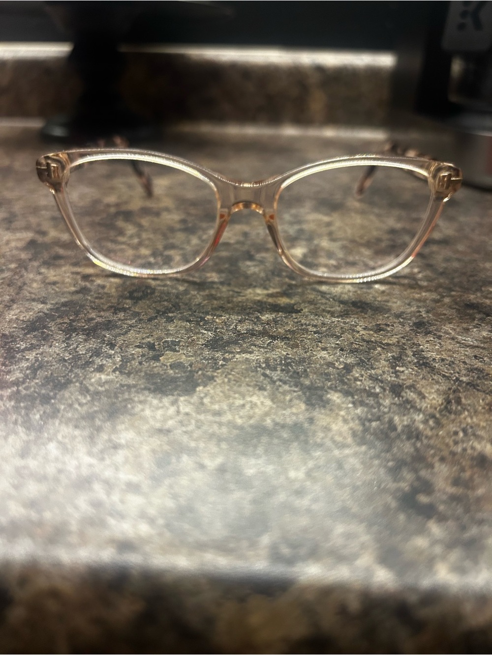 Tom Ford translucent light brown/peach eyeglasses